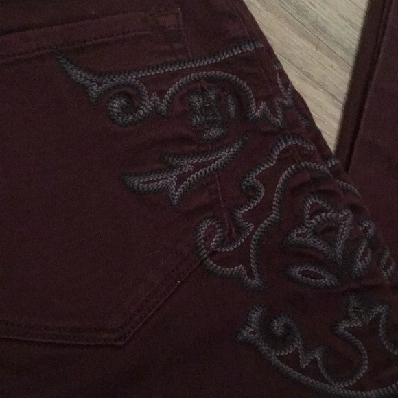 BDG Embroidered Red Denim Skinnies - Picture 3 of 6